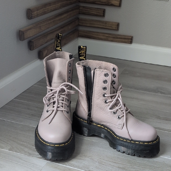 Dr. Martens Light Pink Combat Boots - Picture 4 of 10